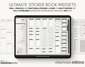 Ultimate Digital Sticker Book Widget Goodnotes Planner Companion Icon Work Study Travel ADHD Minimalist Journal Hyperlinked