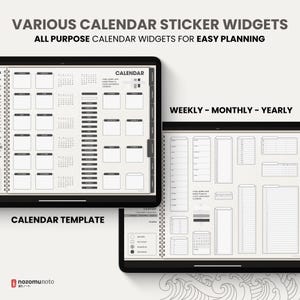 Ultimate Digital Stickers Stickerbook Widget NozomuNoto Japanese Multipurpose Minimalist Calendar ADHD Bullet Journal png Goodnotes Notability Android Tablet iPad finance work study travel health Noteshelf Samsung Xodo