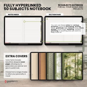 Undated Digital Planner Yume Techo NozomuNoto Notebook Daily Weekly Monthly Calendar Japanese Multipurpose Minimalist ADHD Bullet Journal Hyperlinked PDF Goodnotes Notability Landscape Android iPad Student Study Noteshelf Samsung Notes Hobonichi  Noteful Penly Kilonotes Collanote Zoomnotes