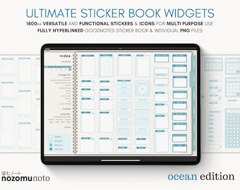 Ultimate Digital Sticker Book Widget Goodnotes Planner Companion Icon Work Study Travel ADHD Minimalist Journal Hyperlinked