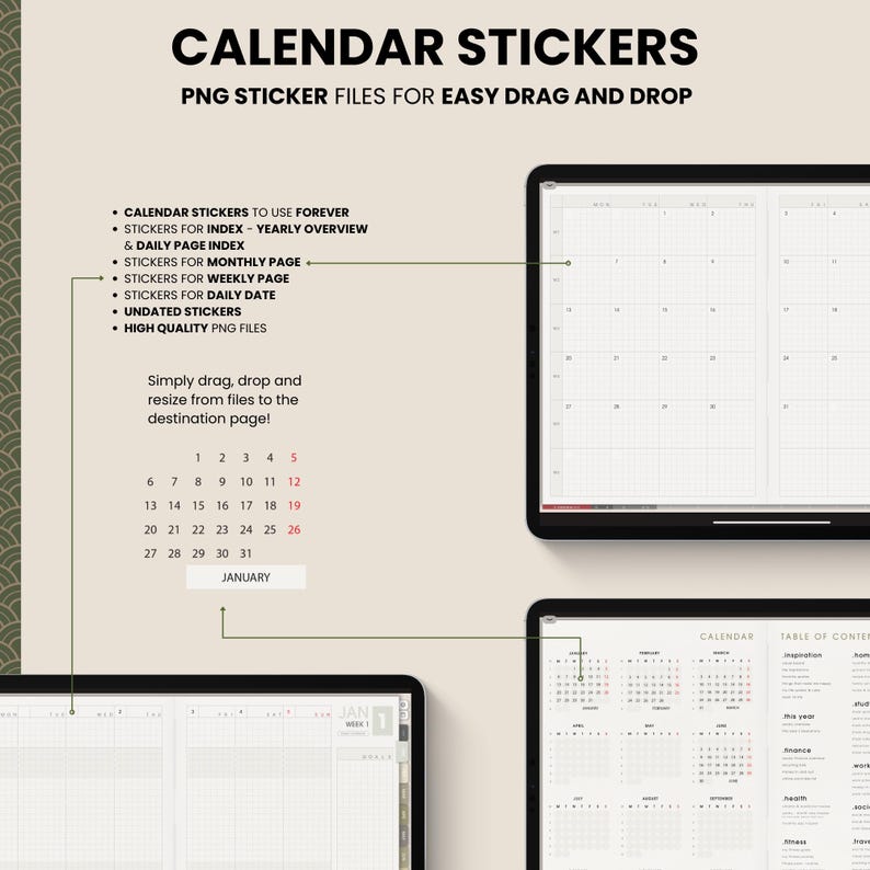 Undated Digital Planner Yume Techo NozomuNoto Notebook Daily Weekly Monthly Calendar Japanese Multipurpose Minimalist ADHD Bullet Journal Hyperlinked PDF Goodnotes Notability Landscape Android iPad Student Study Noteshelf Samsung Notes Hobonichi  Noteful Penly Kilonotes Collanote Zoomnotes