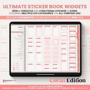 Ultimate Digital Sticker Book Widget Goodnotes Planner Companion Icon Work Study Travel ADHD Minimalist Journal Hyperlinked