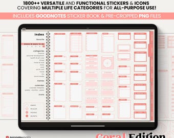Ultimate Digital Sticker Book Widget Goodnotes Planner Companion Icon Work Study Travel ADHD Minimalist Journal Hyperlinked