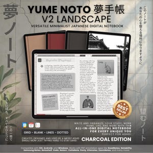 Digital Notebook Landscape All in One 12 Tab 168 Subject Multipurpose Minimalist ADHD Journal Hyperlinked PDF Goodnotes