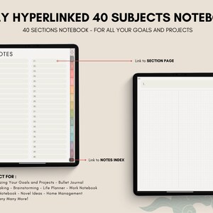 2024 Digital Planner Notebook 50 Subject Hobo Japanese Multipurpose Minimalist ADHD Journal Hyperlinked PDF Goodnotes Notability Portrait image 5