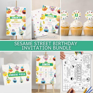 Paquete de plantillas editables para invitaciones de cumpleaños, invitación para fiesta de cumpleaños de Street Monsters, descarga digital imprimible.