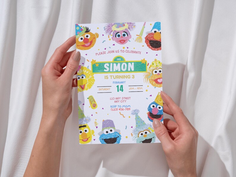 Simon The Rabbit Invitation Editable Birthday Invitation, Birthday Invitation, Template Editable ...