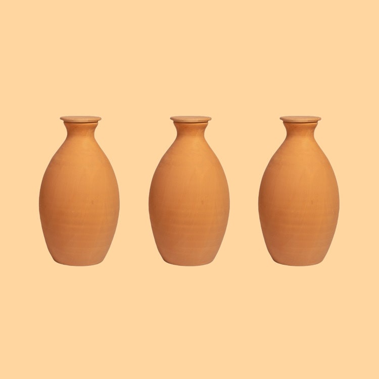 Natural Terracota Tumblers 6pc Hand Made Artesania Mexicana