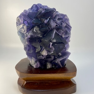 Purple with Green Fluorite on Custom Base from Fujian China