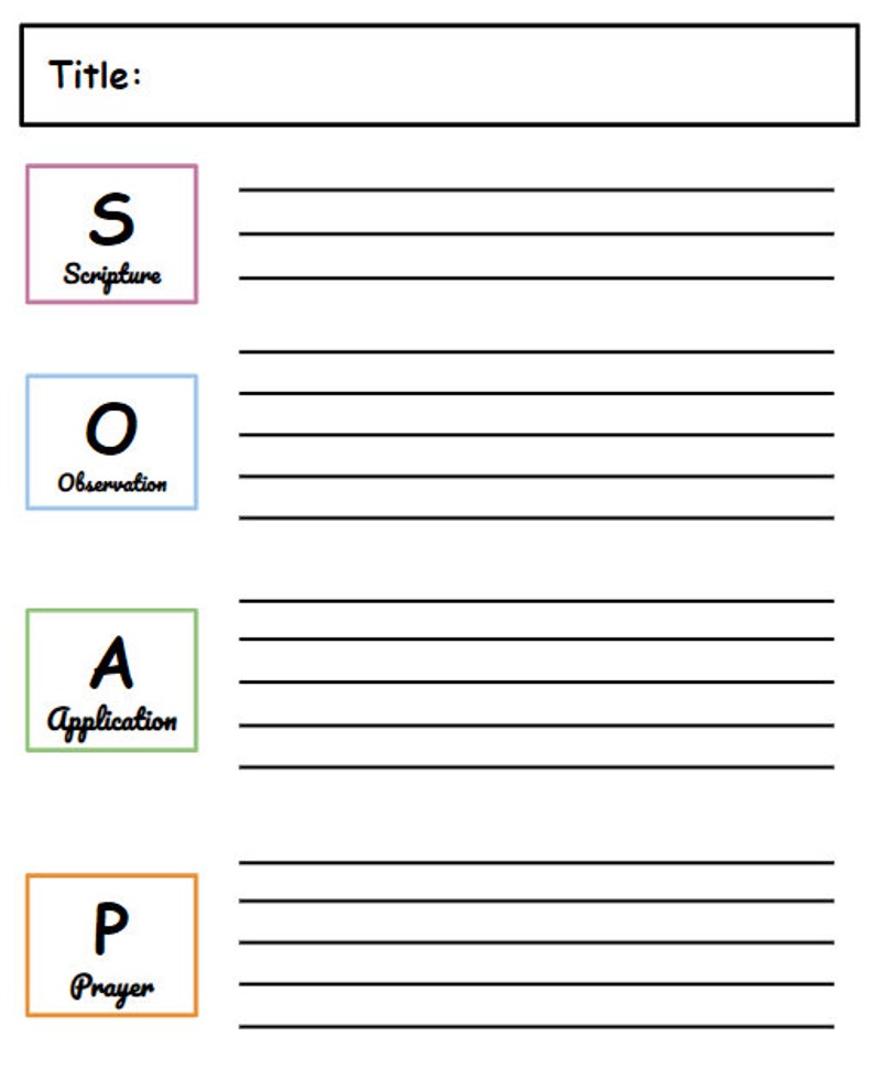 S.O.A.P. Bible Study Method & Templates Etsy