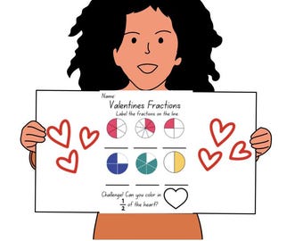 Valentine's Day Fractions Worksheet