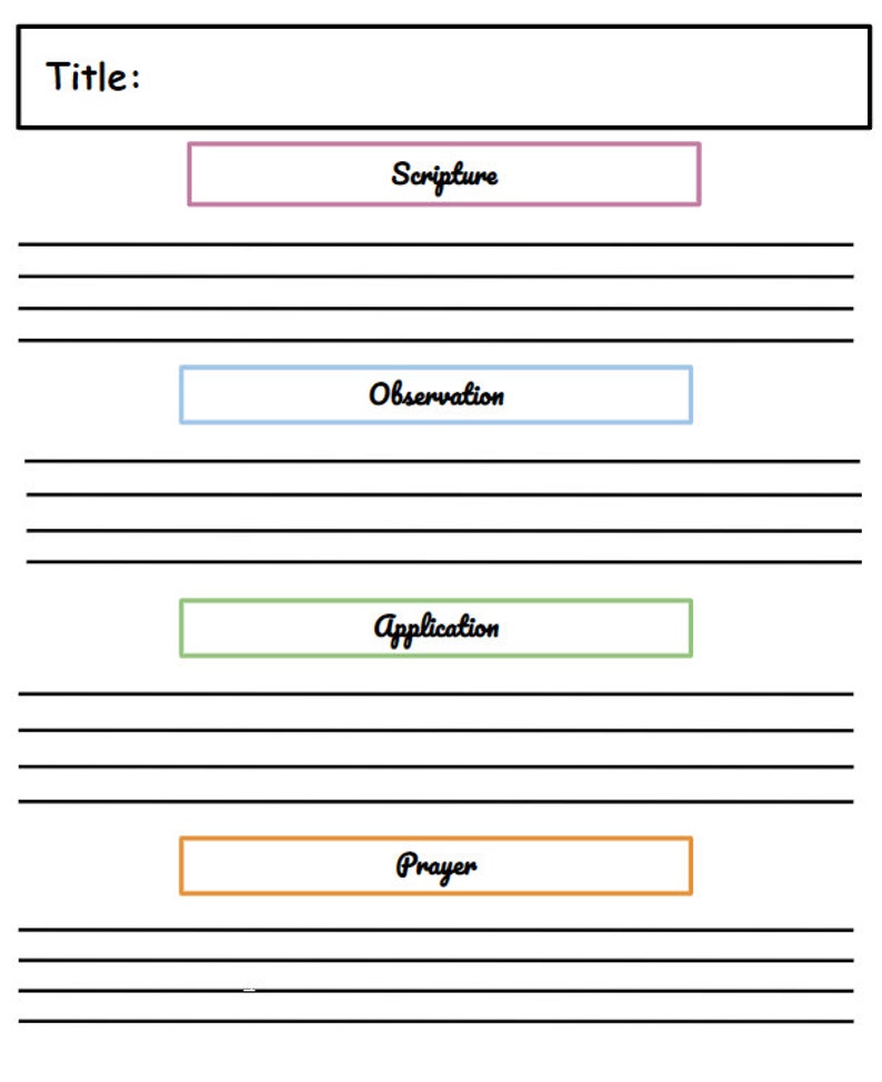 S.O.A.P. Bible Study Method & Templates Etsy