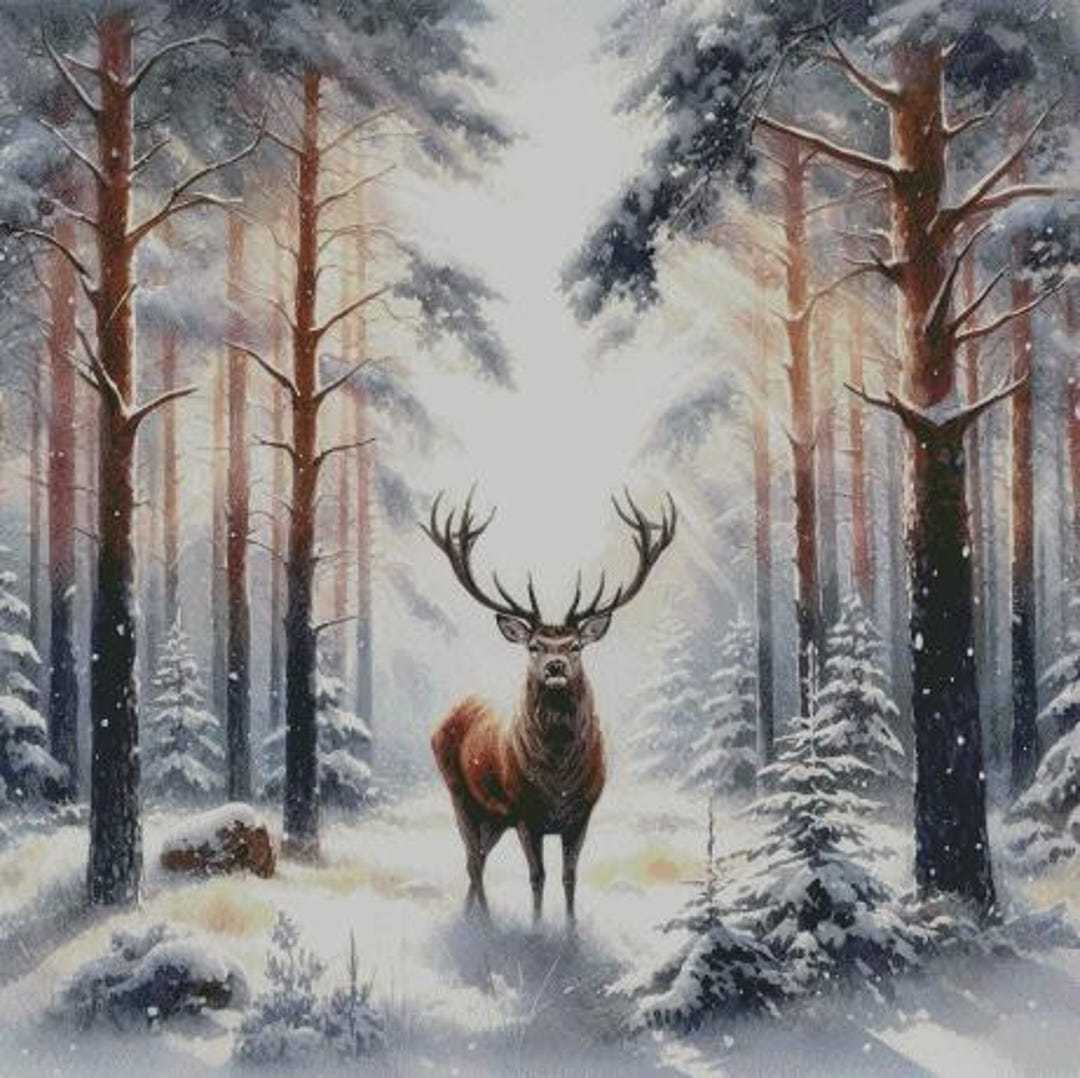 Winter in the Forest - Full Coverage Cross Stitch Pattern PDF - Etsy