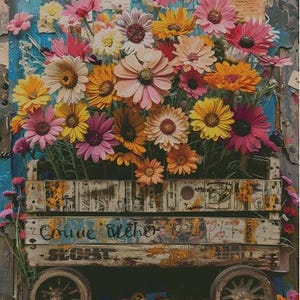 Warenkorb mit Blumen - Komplette Bedeckung Kreuzstichmuster PDF
