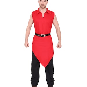 Aljanna US-20 Medieval Men&#39;s Roman Sleeveless Cotton Tunic  in Multi-Color