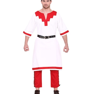 Aljanna US-12 Medieval Men&#39;s Viking half Sleeves Cotton Tunic in Multi-Color
