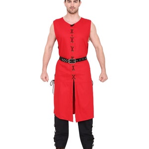 Aljanna US-22 Medieval Men&#39;s Roman Sleeveless Cotton Tunic  in Multi-Color