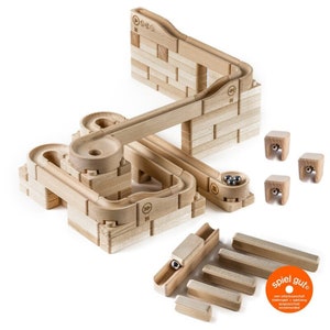 Murmelbahn K2-Basis (145 Teile) & Holzbaukasten und Murmelbahn vereint!