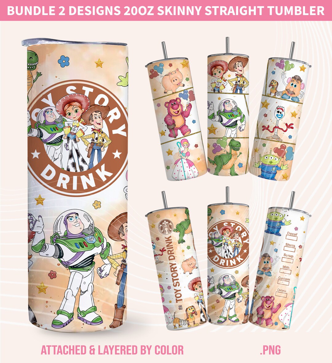 Toy Story Tumbler Toy Story Coffee Tumbler Wrap 20oz Skinny Etsy Australia