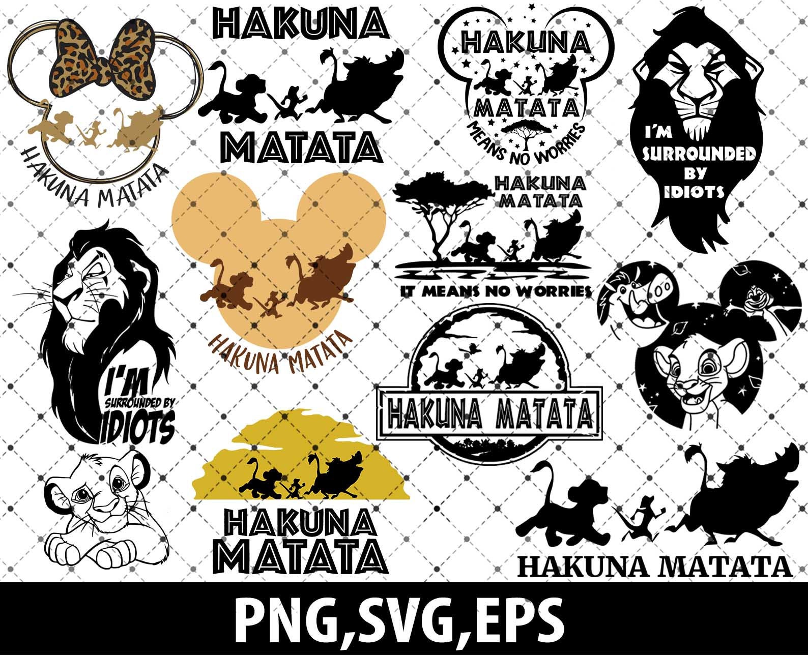 Hakuna Matata Svg Bundle Lion King SVG Bundle Hakuna Matata - Etsy