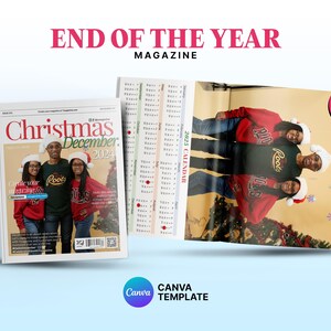 Personalized End-of-The-Year Magazine Template, Editable Canva Template, Personalized Year-End Reflection & Memory Book, Family Magazine