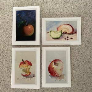 Grußkarten 9_blank, Äpfel, Apfelkern, Grußkarten, Blankokarten, Karten, Kunstkarten, Gemälde, Obst, Umschläge