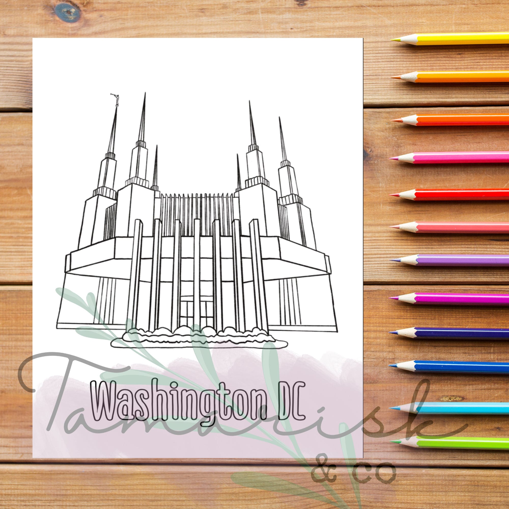 Washington DC Temple LDS Coloring Page the Church of Jesus Christ of ...