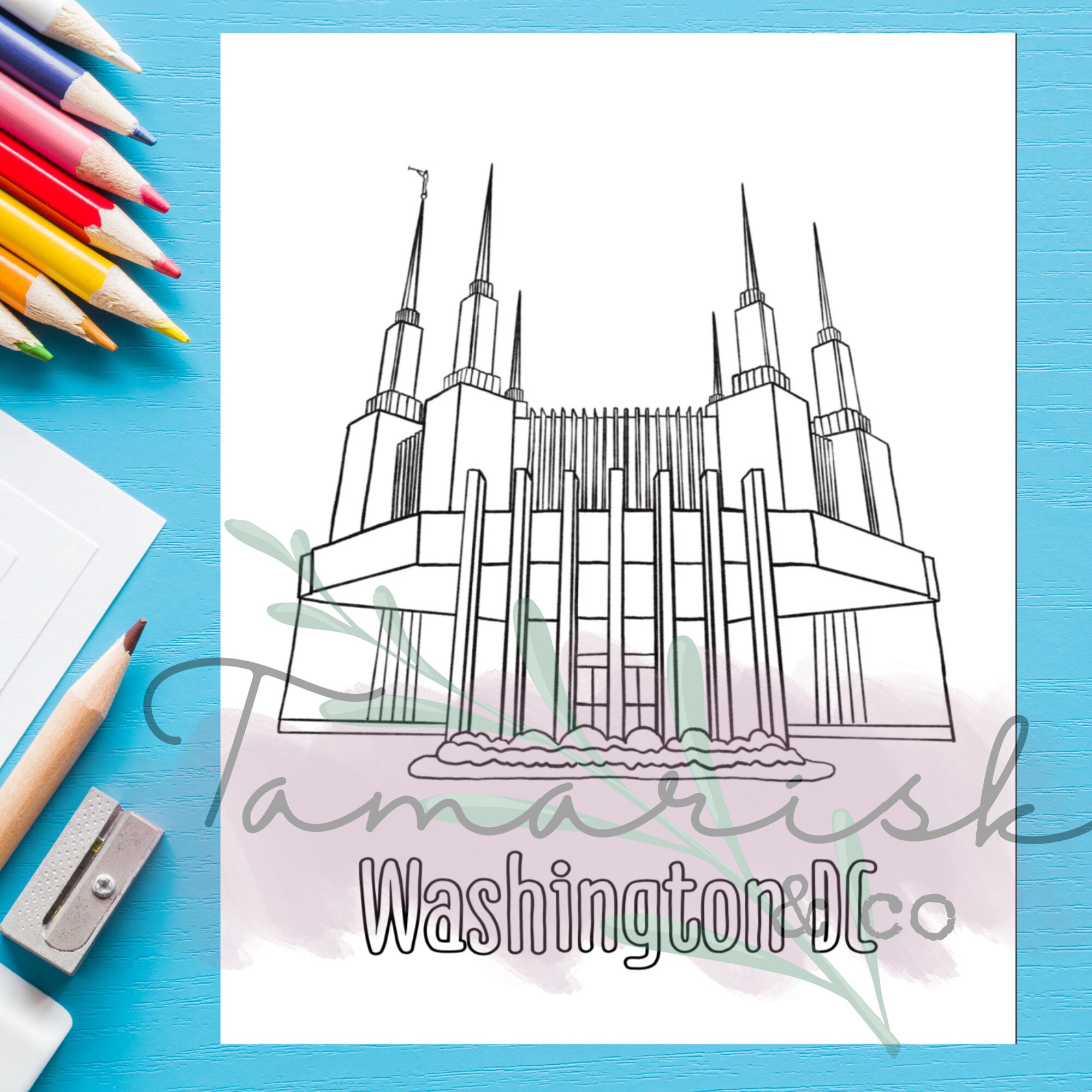Washington DC Temple LDS Coloring Page the Church of Jesus Christ of ...