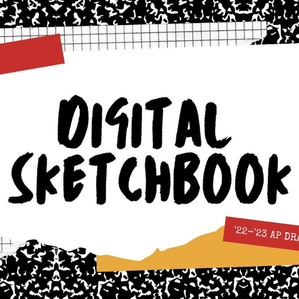 ART DRAWING Digital Sketchbook| Digital Sketchbook| Digital Download |Instant Download | Class Poster