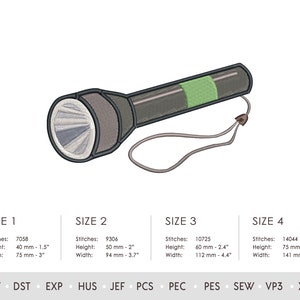 Camping Flashlight Embroidery Design. Machine Embroidery Pattern ...