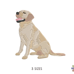 Labrador Retriever chien assis motif de broderie. Modèle de broderie de machine de chien. Scène d&#39;animaux de compagnie. Multiformat. Fichier numérique à téléchargement instantané