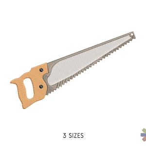 Handsaw Embroidery Design. Machine Embroidery Pattern. Elements Woodworking Camping Scene. Instant Download Digital File