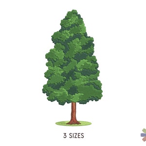 Green Leafy Long Tree Embroidery Design Thorti. Machine Embroidery Pattern. Nature Scene. Multi Format Files. Instant Download Digital File