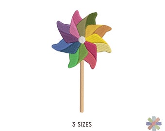 Wind Mill Toy Twinni Embroidery Design: Family Scene (Multi Format Pattern)