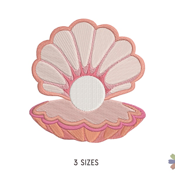 Ocean Pearl Shell Open Embroidery Design Onni. Machine Embroidery Sea Ocean Pattern. Multi Format Files. Instant Download Digital File