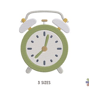 Alarm Clock Embroidery Watch Design. Machine Embroidery Pattern. School Elements Scene. Instant Download Digital File