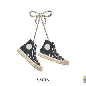 High Sneakers Shoes Hanging Equipment Embroidery Design. Machine Embroidery Sport Pattern. Instant Download Digital File