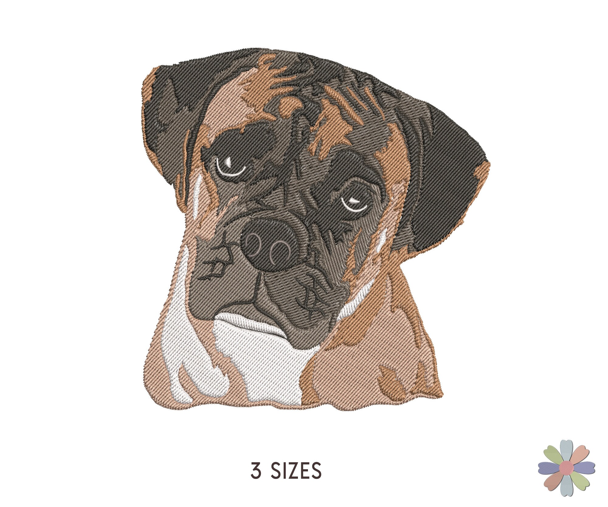 Boxer Dog Embroidery Design. Dog Head Machine Embroidery Etsy UK
