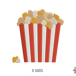Fast Food Popcorn Box Embroidery Design. Machine Embroidery Food Element Pattern. Multi Format Files. Instant Download Digital File