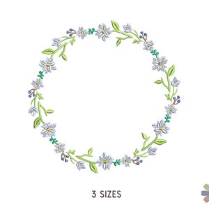 Flower Wreath Embroidery Design Forti. Machine Embroidery Pattern. Nature Scene. Multi Format Files. Instant Download Digital File
