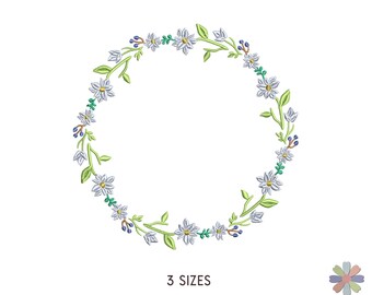 Flower Wreath Embroidery Design Forti. Machine Embroidery Pattern. Nature Scene. Multi Format Files. Instant Download Digital File