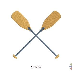 May include: Two crossed wooden paddles with blue handles. The paddles are yellow and have a textured surface.