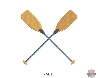 Couple Crossed Paddles Embroidery Design Thirti. Machine Embroidery Sport Pattern. Multi Format Files. Instant Download Digital File