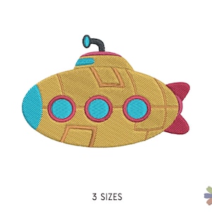 Sea Submarine Embroidery Design. Machine Embroidery Pattern. Vehicle Scene. Multi Format Files. Instant Download Digital File