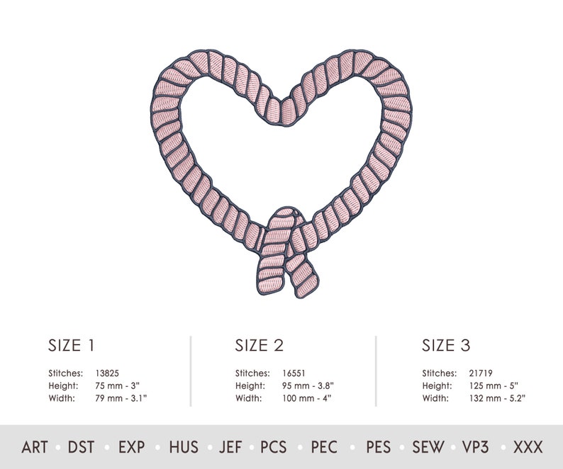 Rope Heart Embroidery Design: Wedding Scene (multi Format Pattern) - Etsy
