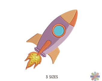 Space Rocket Embroidery Design Onni. Machine Embroidery Pattern. Vehicle Scene. Multi Format Files. Instant Download Digital File