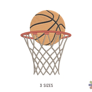 Basketball Ball in Basket Embroidery Design Onni. Machine Embroidery Sport Pattern. Multi Format Files. Instant Download Digital File