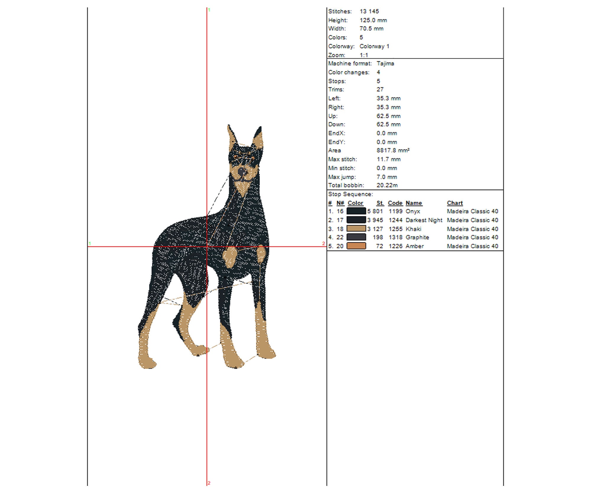 Doberman Dog Staying Embroidery Design Thirti: Pet Scene (multi Format ...