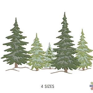 Forest Fir Trees Embroidery Design. Machine Embroidery Pattern. Nature Scene. Multi Format Files. Instant Download Digital File