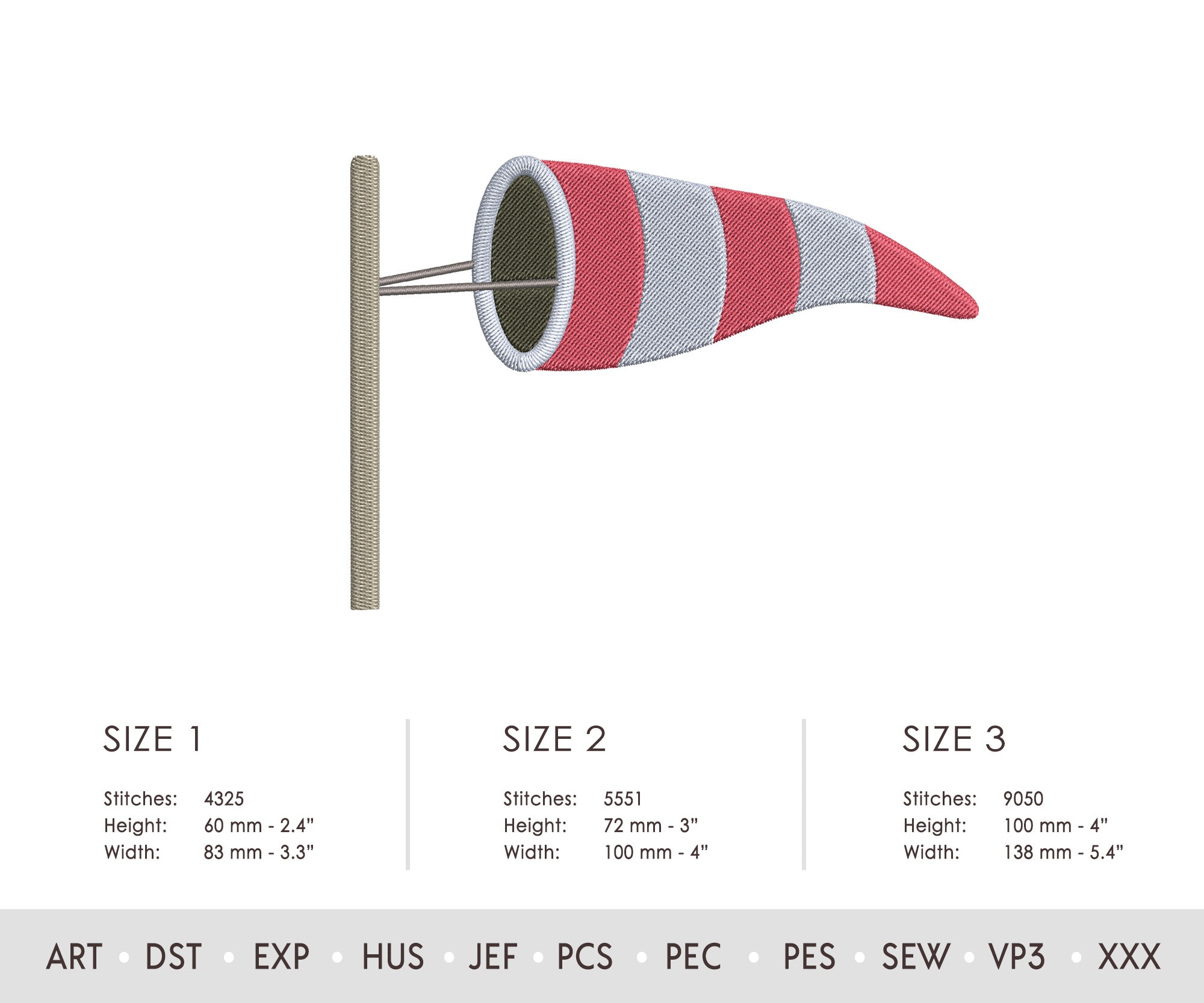 Windsock Patterns Windsock Air Embroidery Design. Machine Embroidery Pattern. Elements ...